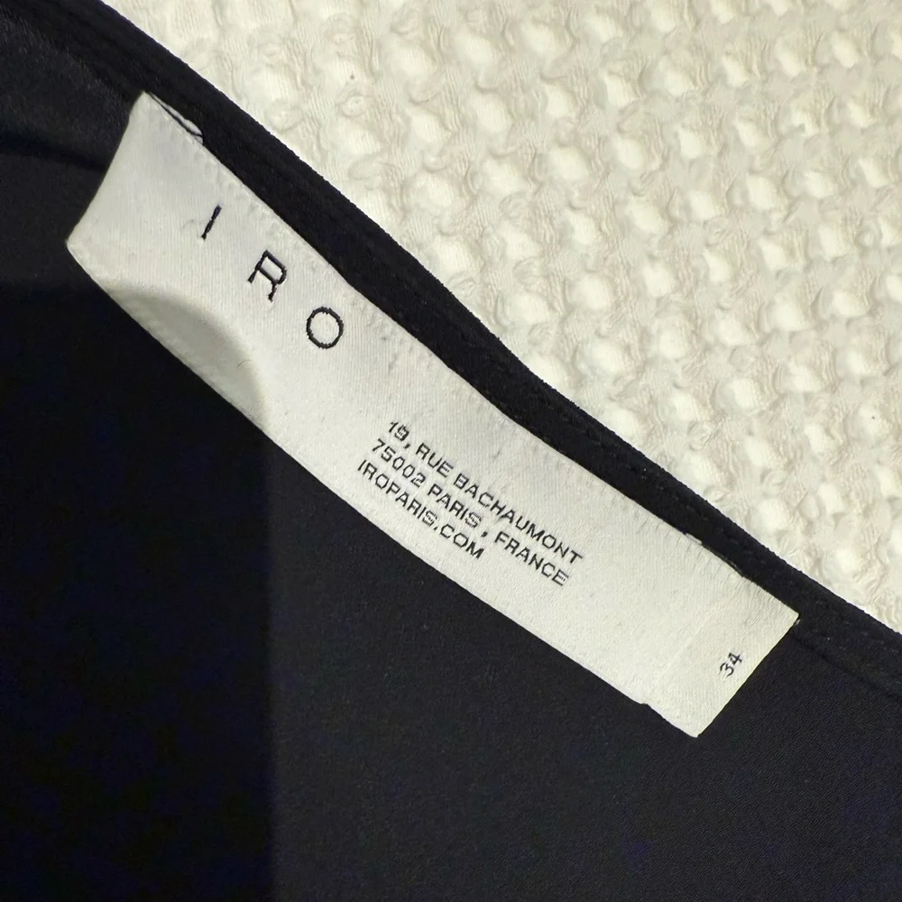 IRO PARIS “Gastona” Black Low-Cut Mini Dress Size 34 XS 0 2 - Picture 3 of 12